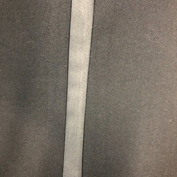 Black Adjustable Tuxedo Pants with Satin Trim; Sample, EUC, Wedding Mason Prom - Picture 2 of 10